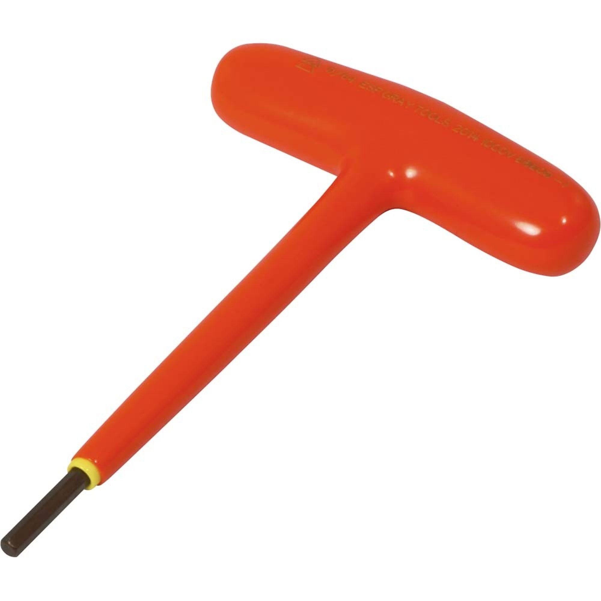 Gray Tools, 9/64in. S2 T-handle Hex Key, 1000V Insulated, Pieces (qty.) 1 Model# 68609-I
